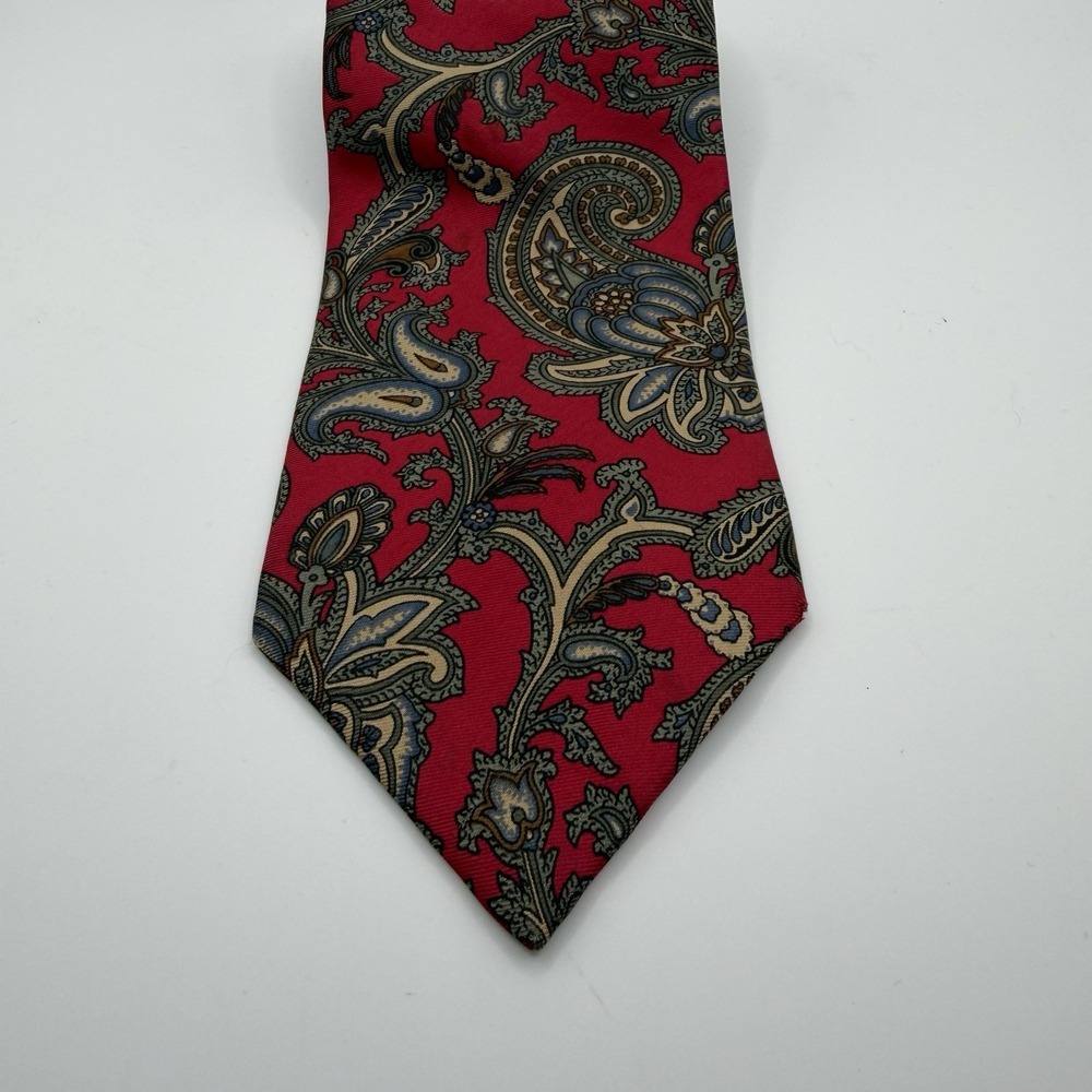 Christian Dior Monsieur Silk Tie Vintage Red Paisley Pattern Necktie